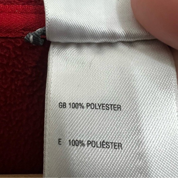 North Face Men’s 1/4 Quarter Zip M Red Fleece Hiking Outdoor Gym Travel Jacket - Picture 10 of 12